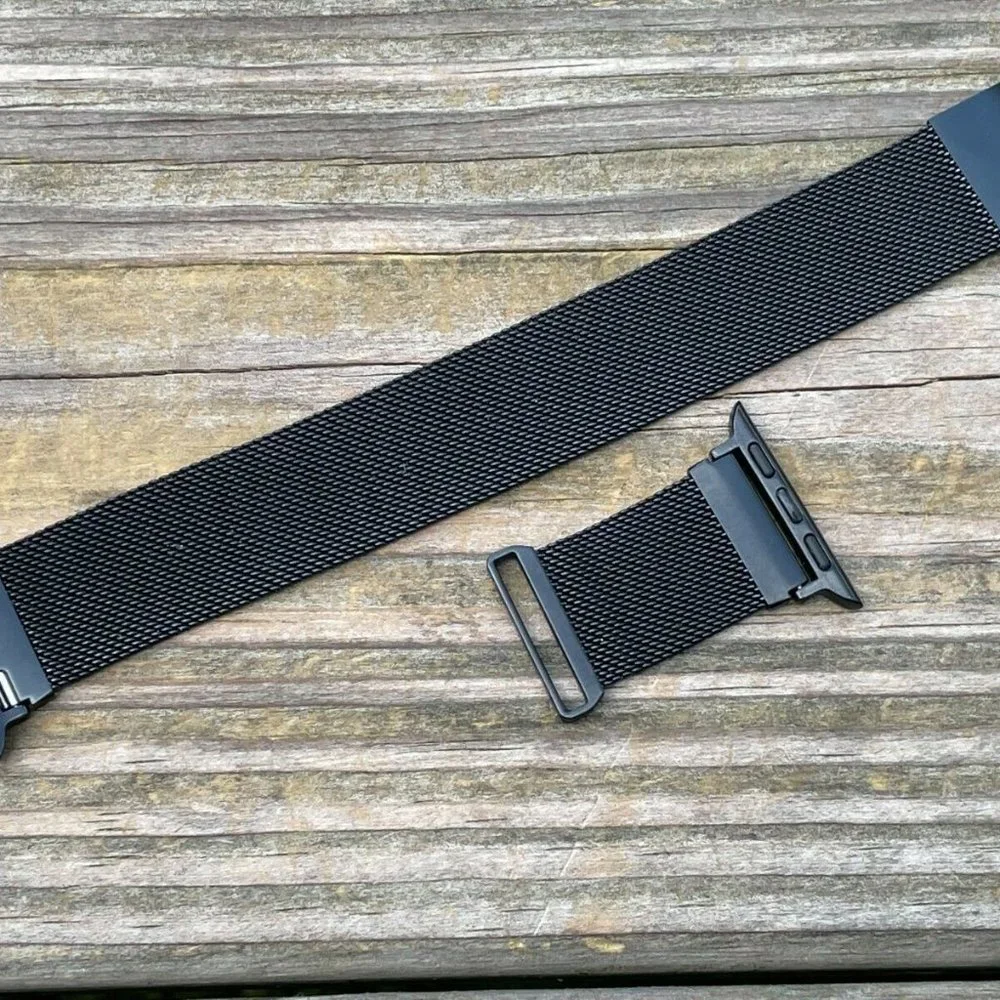Unbranded Replacement Band For iWatch Apple Black Mesh Chain Strap Size 38-40mm